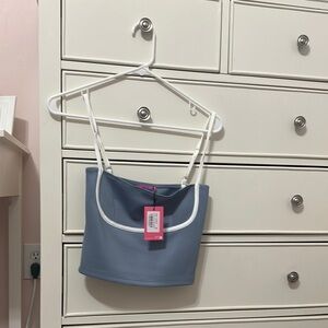 Edikted Blue and White Women's Top